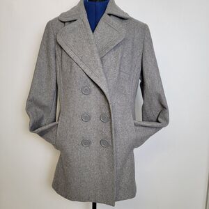 New York & Company Gray Wool Blend Pea Coat